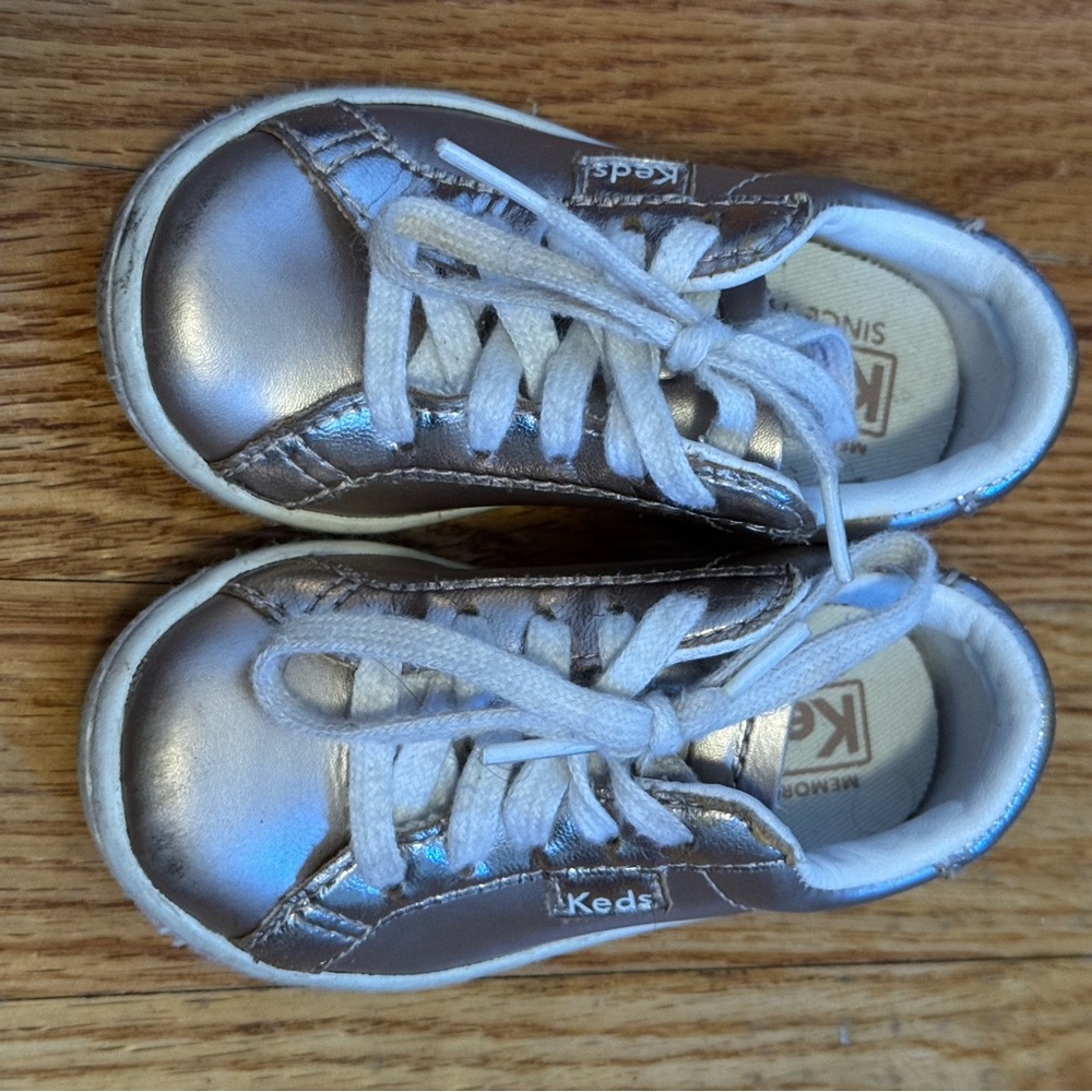 Gold metallic Keds toddler sneakers size 4